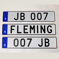 james bond car licenses